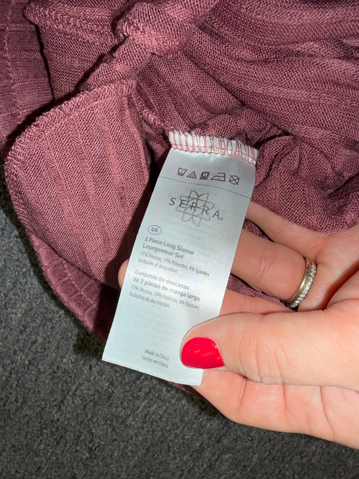 Serra (Medium) Coral Ribbed Loungewear Set