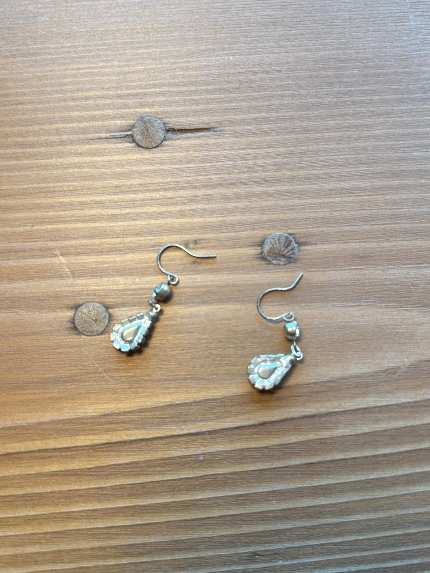 Silver Diamond Teardrop Earrings