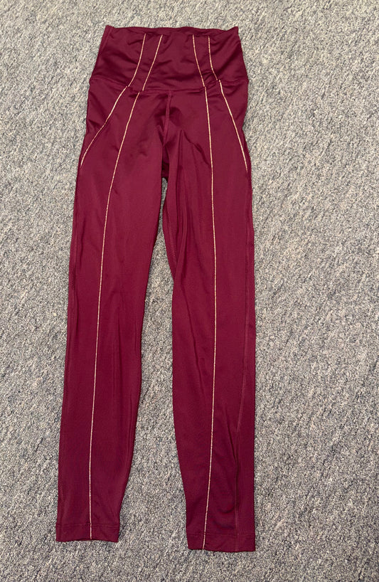 Nike (XS) Maroon Dri-Fit Yoga Leggings with Gold Outline