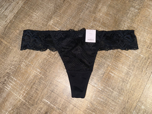 NWT Auden (Large) Brand New Black Lace Thong Style Undies