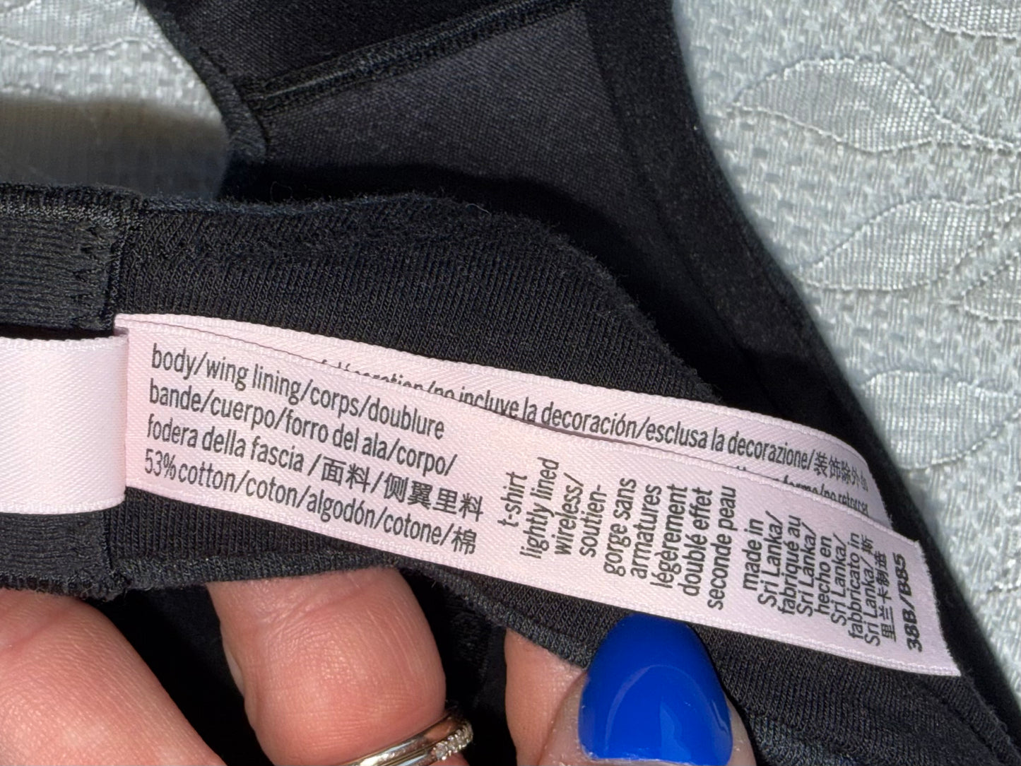 Victoria's Secret (38B) Grey T-Shirt Lightly Lined Wireless Bra