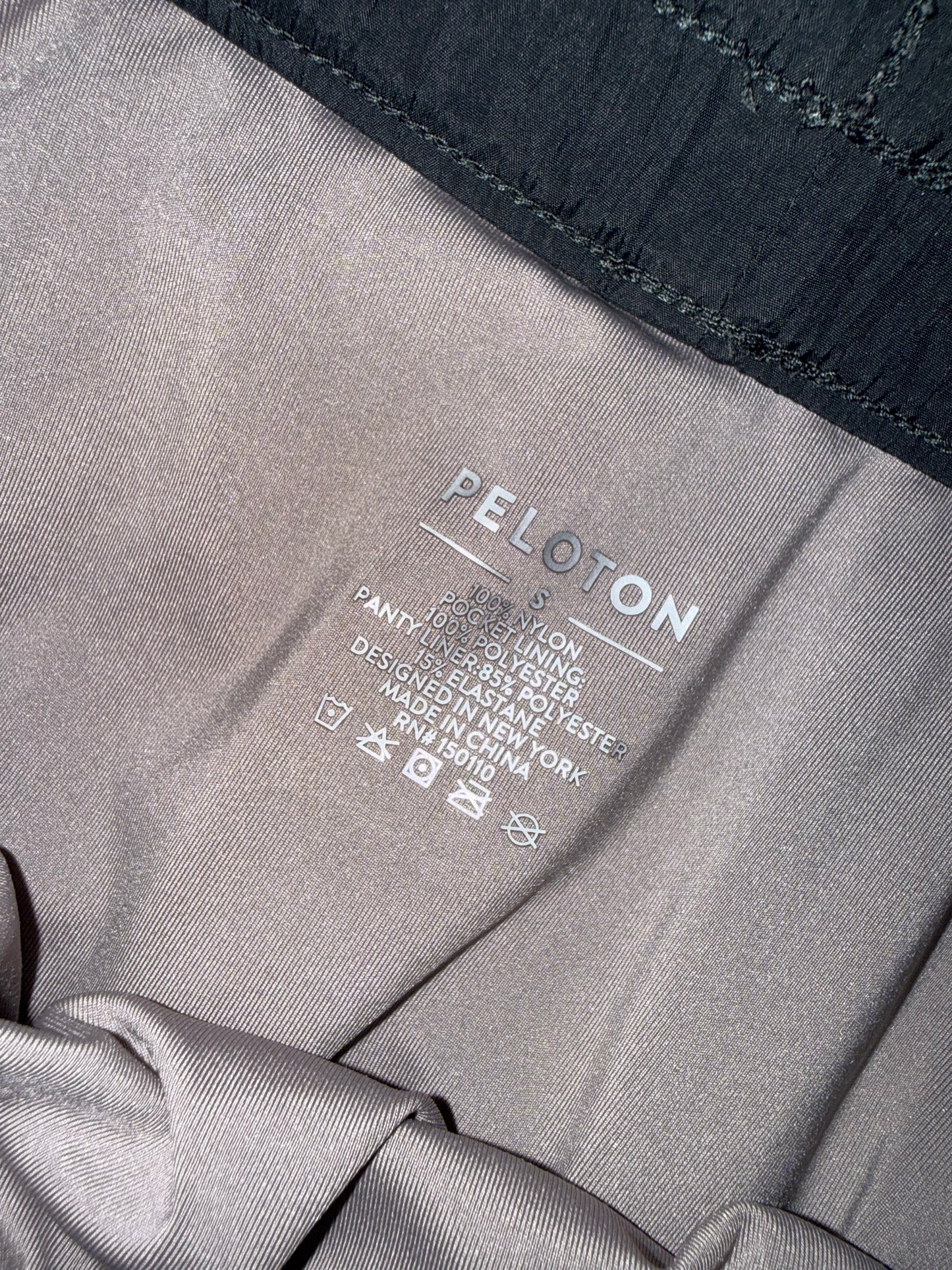 Peloton (Small) Black//Cream Sporty Layered Shorts