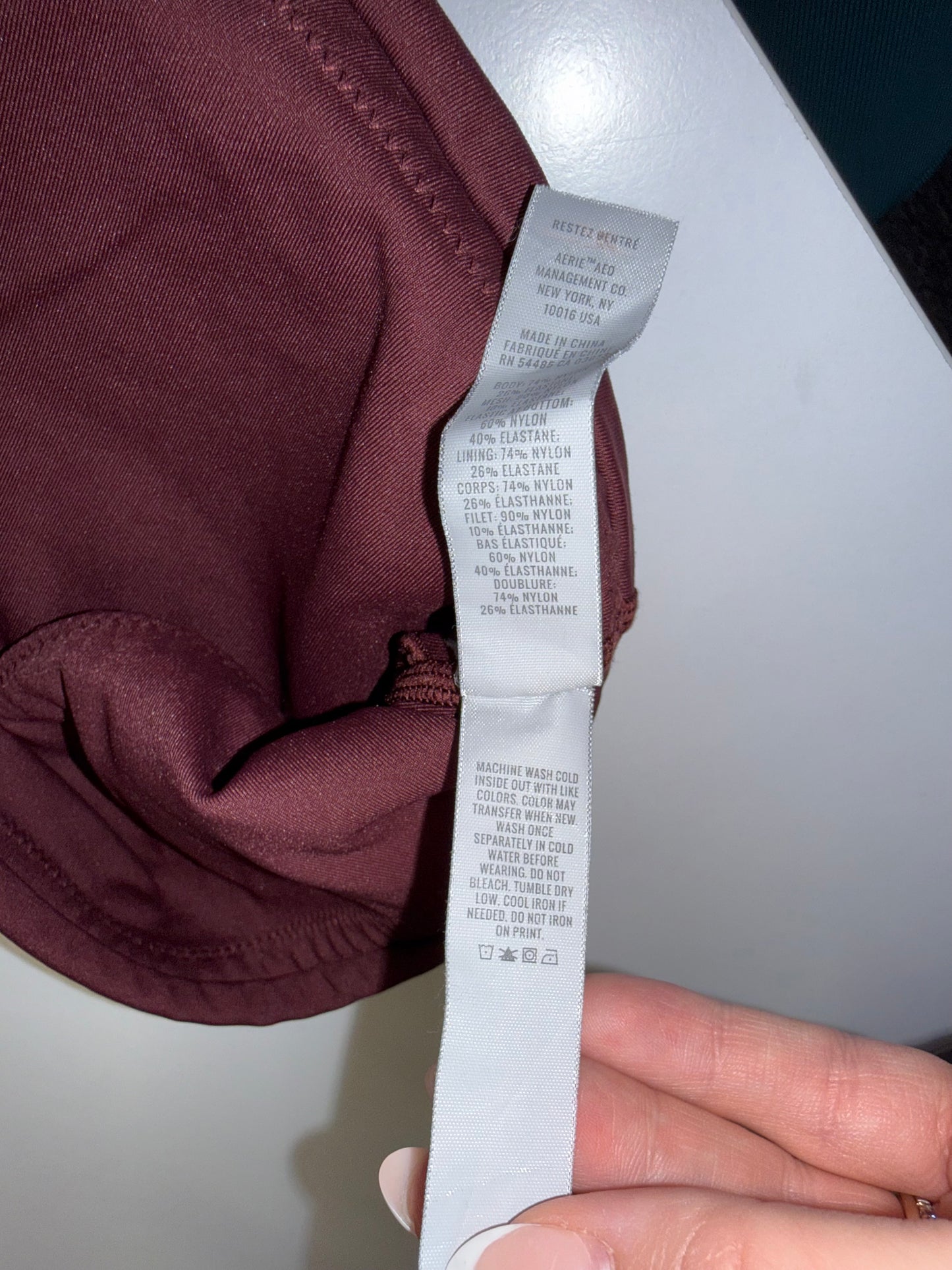 Aerie (Large) Maroon One Shoulder Sports Bra