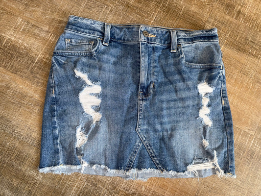 Hollister (5) High Rise Vintage Stretch Denim Blue Jean Skirt