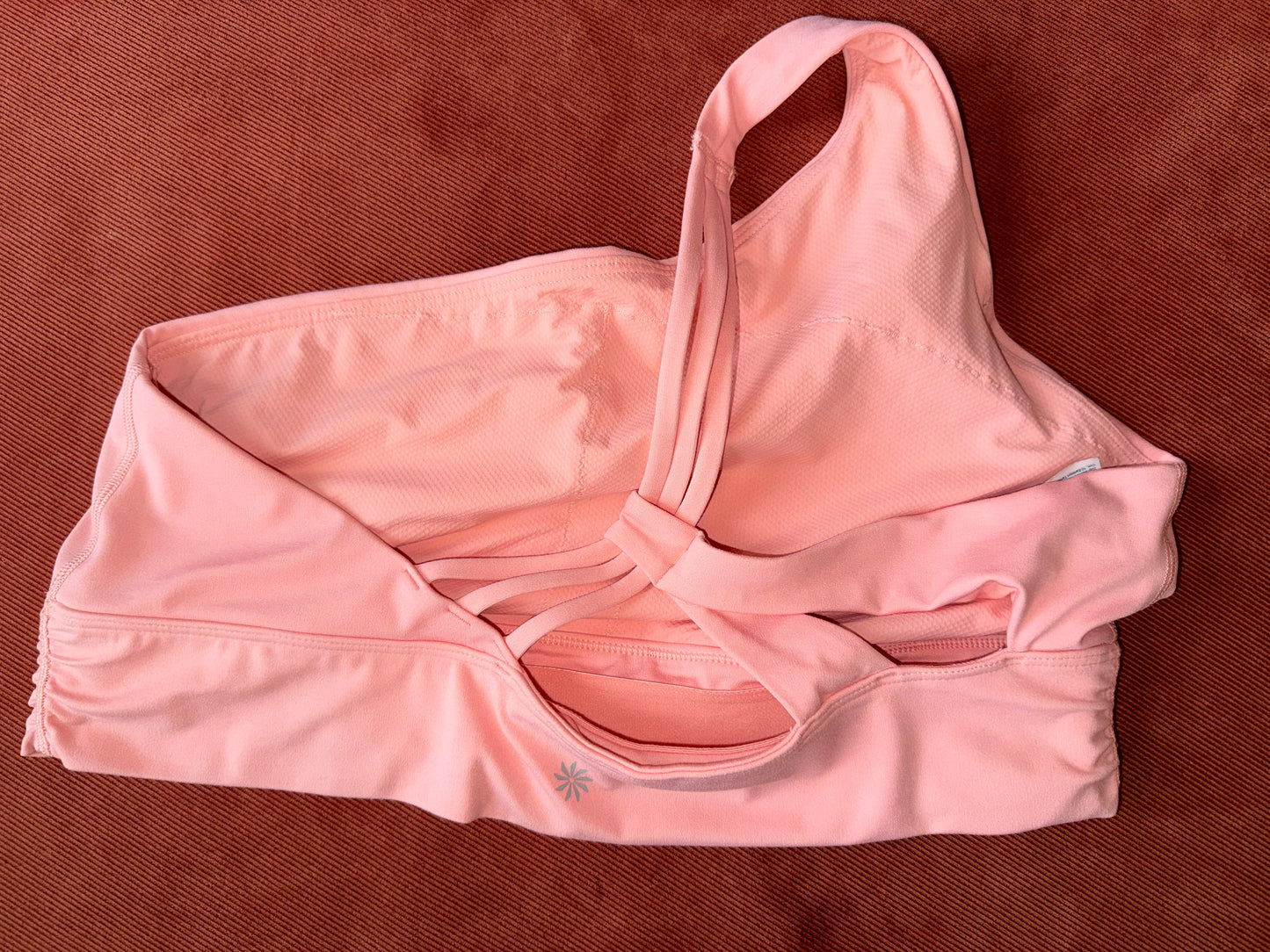 Athleta (XL) Pink One Shoulder Padded Sports Bra