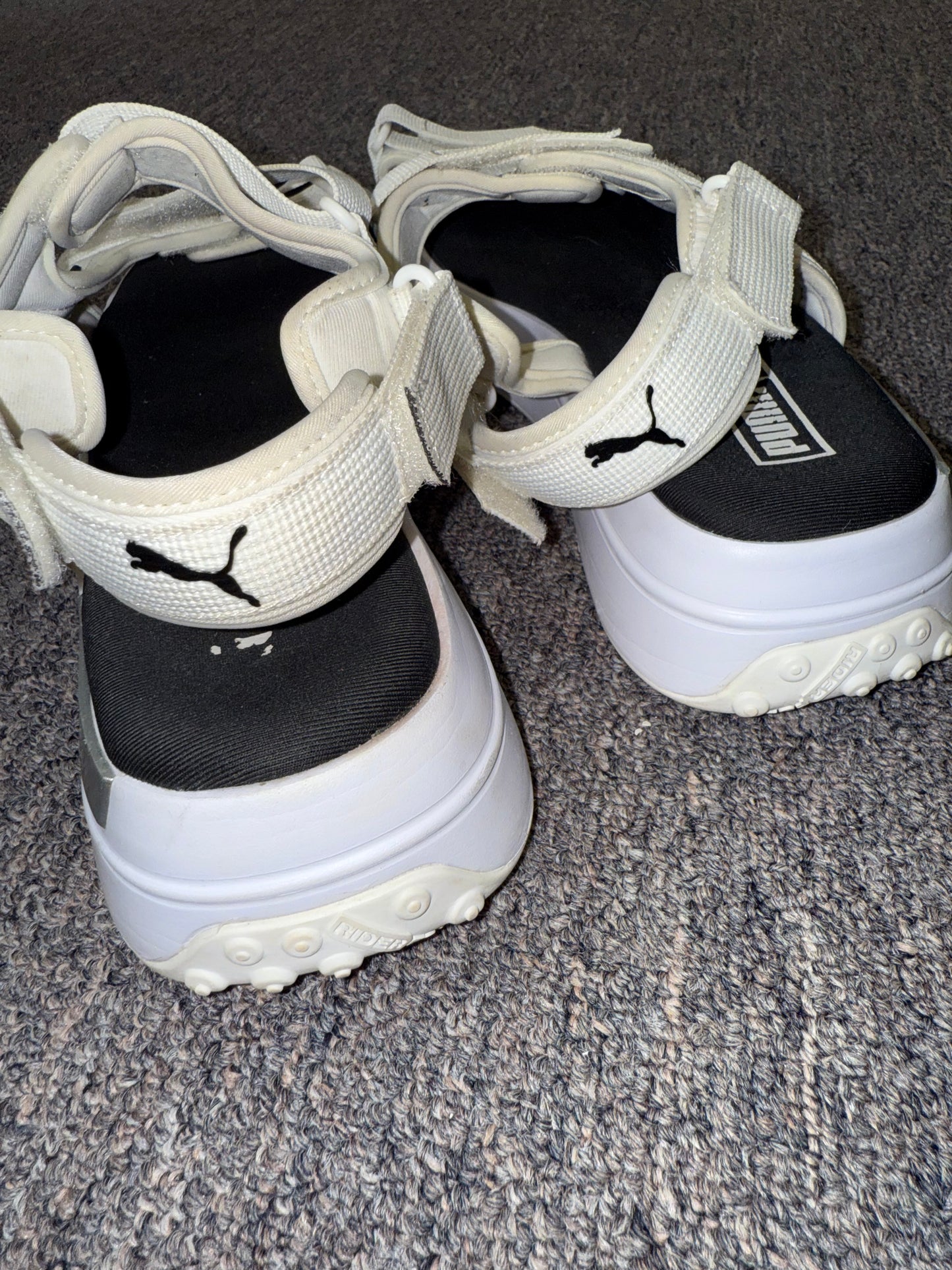 Puma (11) Black and White Velcro Sandals