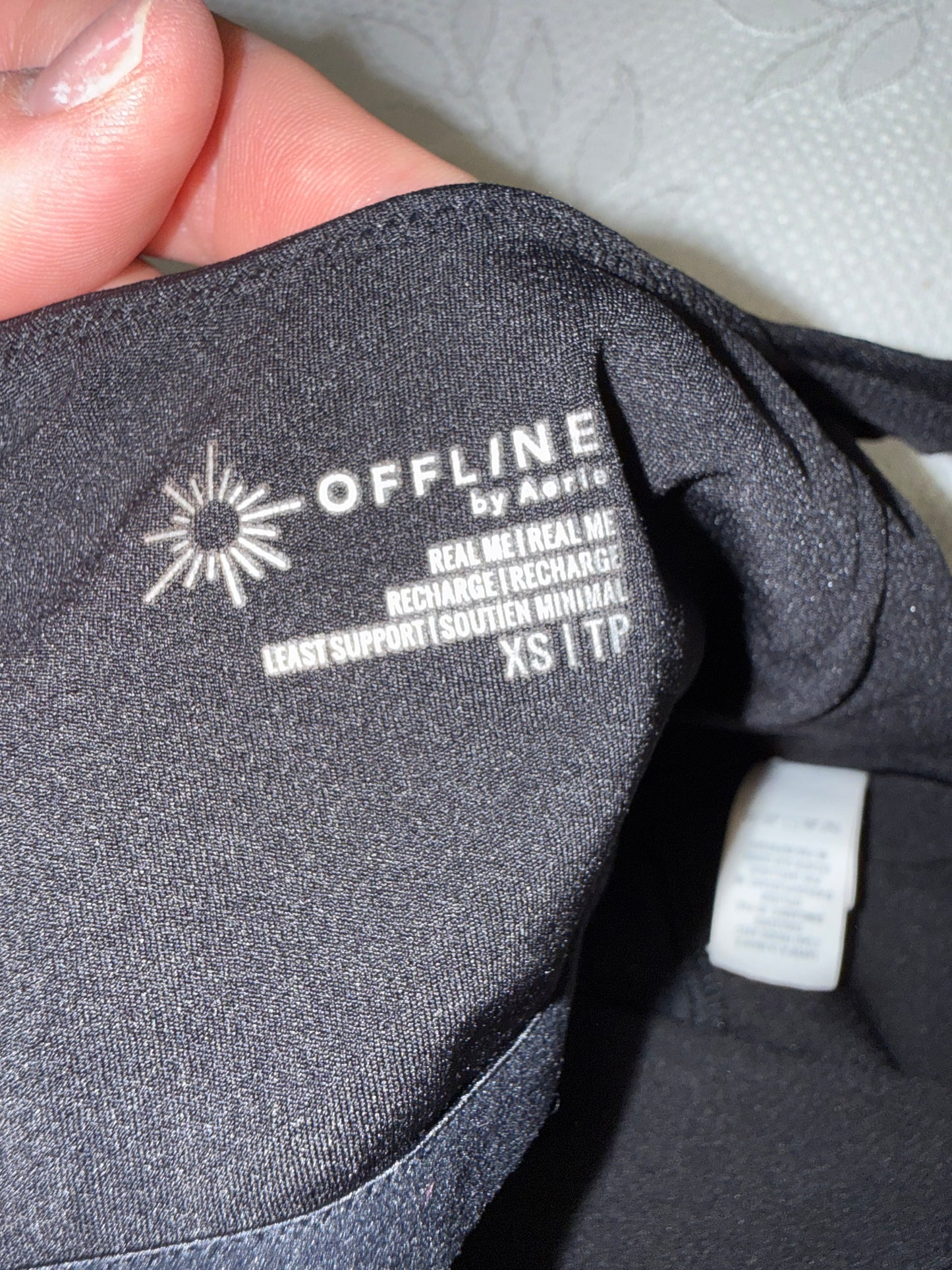 Offline by Aerie (XS) Black Smooth Soft Real Me Recharge Sports Bra