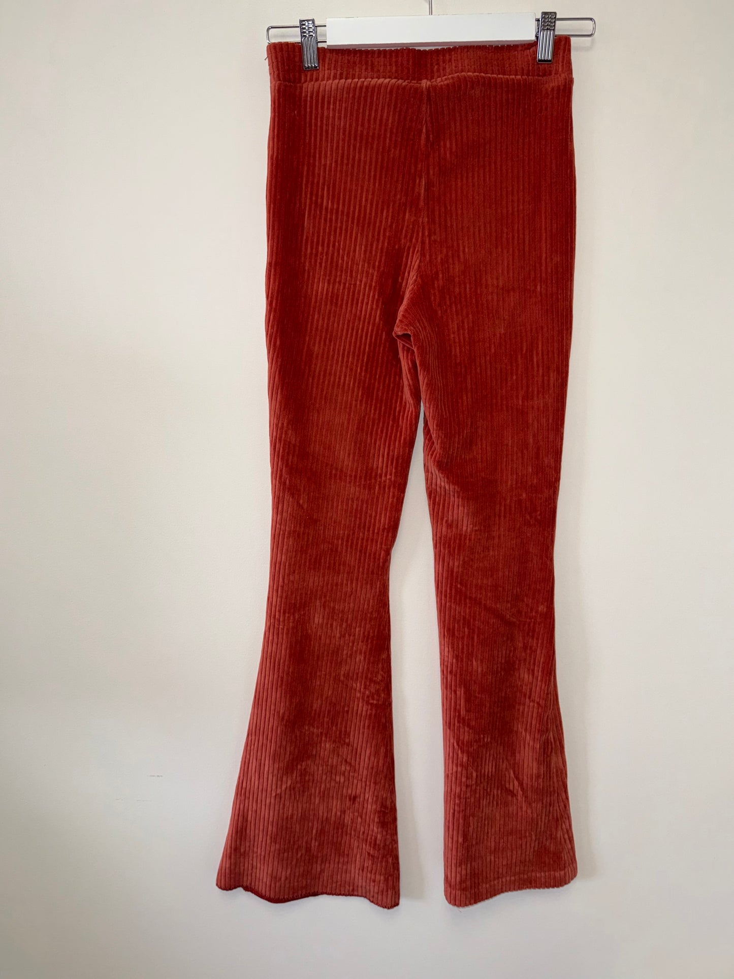 Aerie (Small) Burnt Orange Ribbed Flare Pants