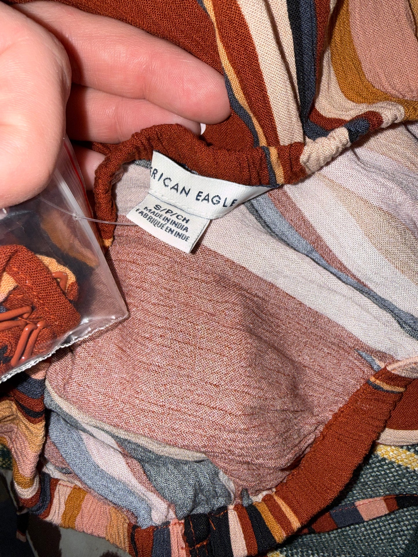 NWT American Eagle (Small) Brand New Neutral Striped Strapless Jumpsuit