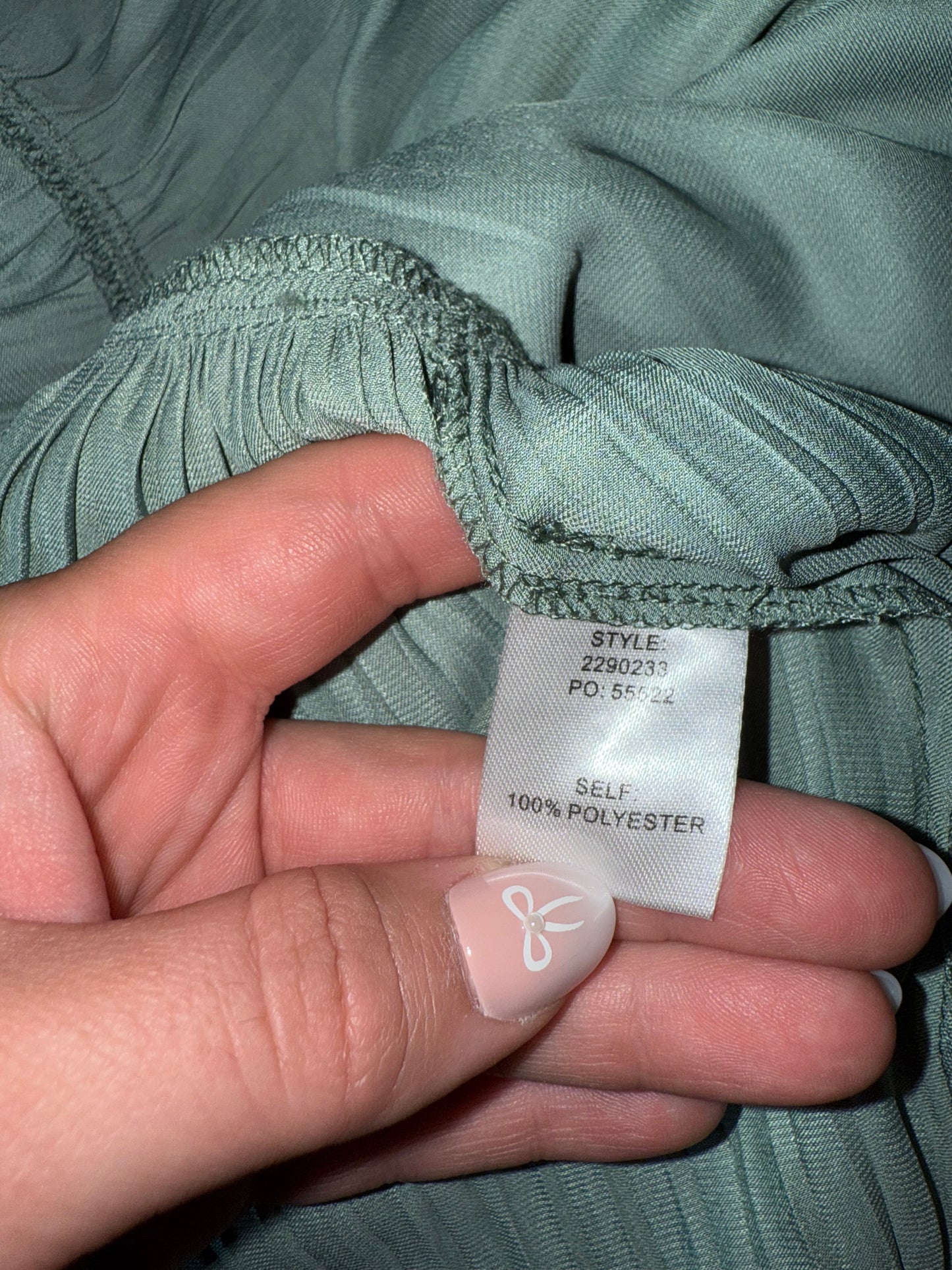 Current Air (Medium) Mint Green Pleated Short Sleeve Dress with Stretch