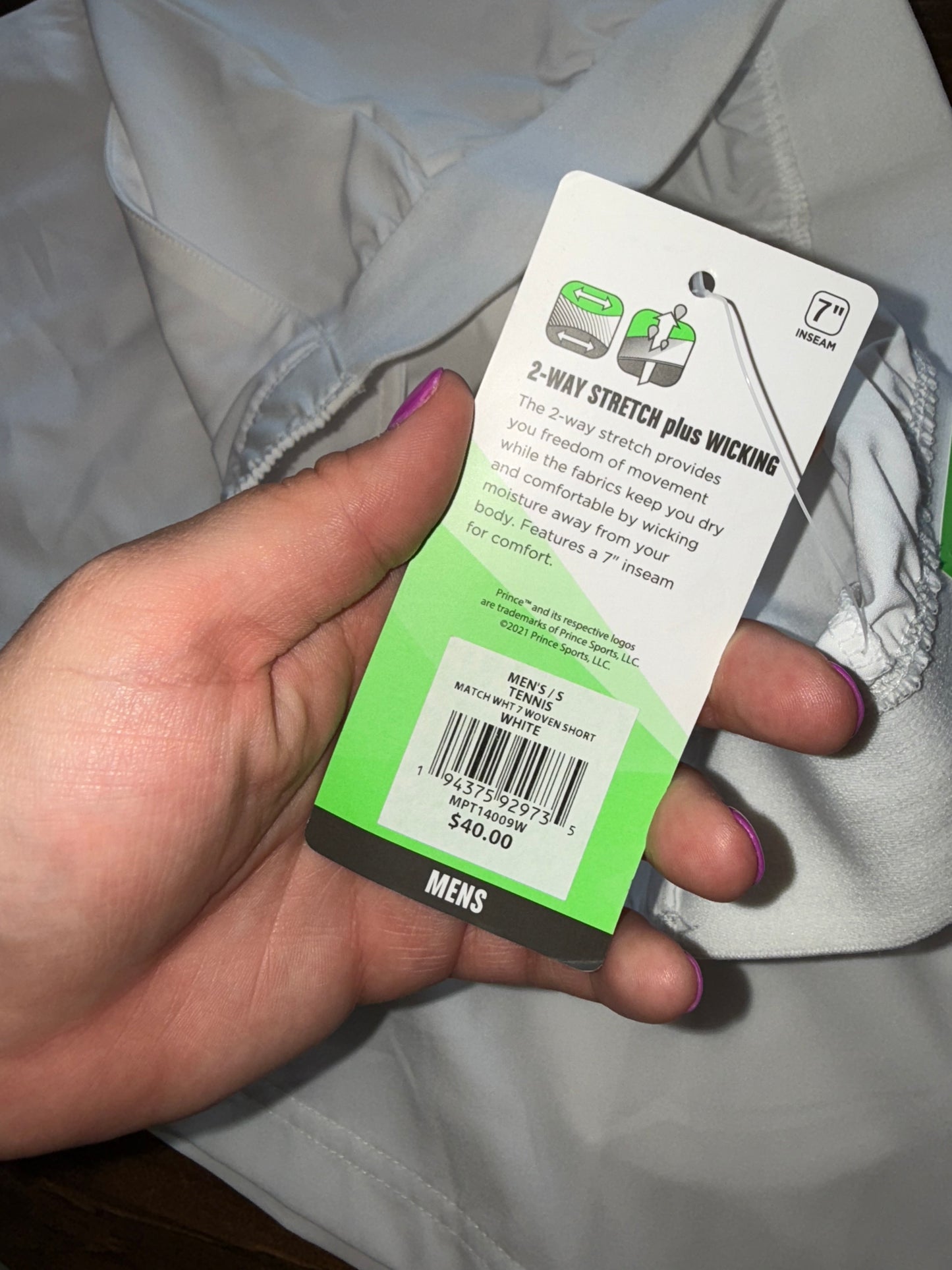 NWT Prince (Small) Brand New White 2-Way Stretch Tennis Shorts