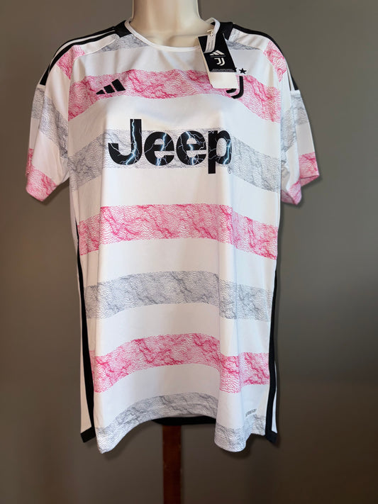 NWT Adidas (Large) Brand New Regular Fit White/Red/Grey Striped Jeep Jersey