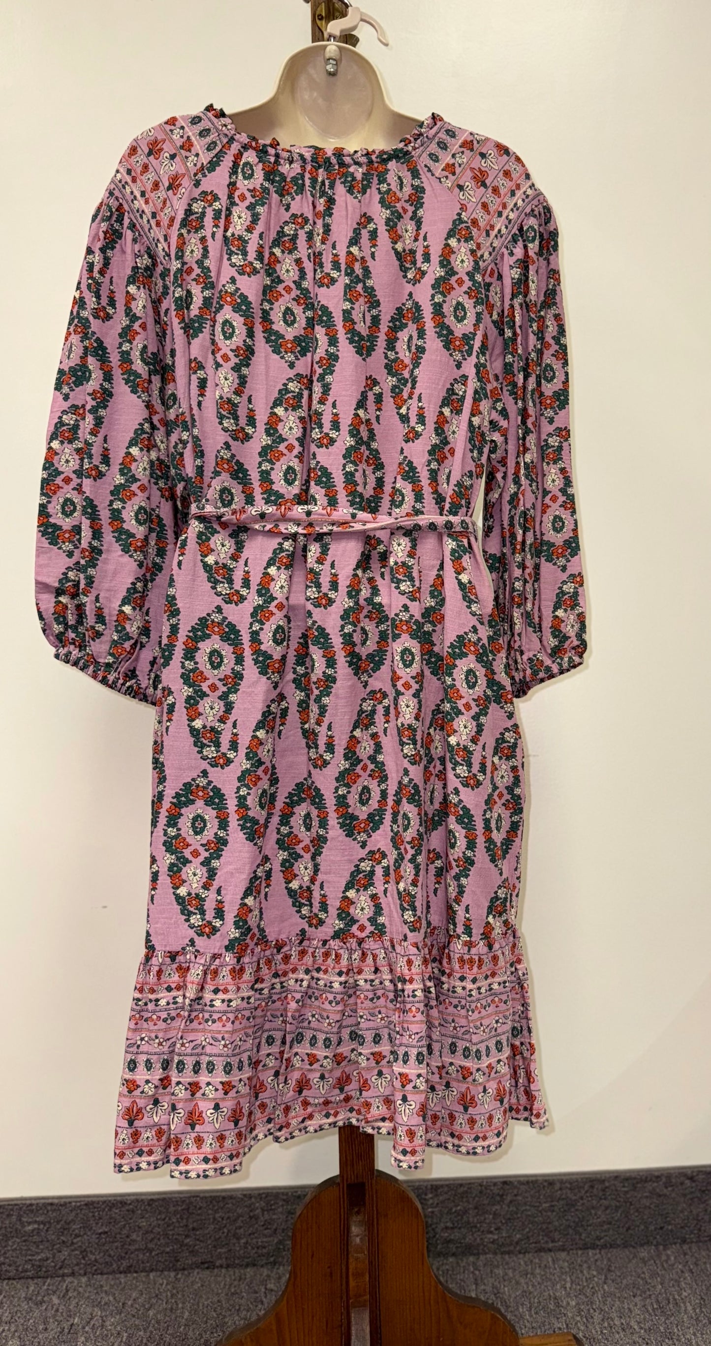 NWT Knox Rose (Medium) Brand New Purple Floral V-Neck Long Sleeve Dress