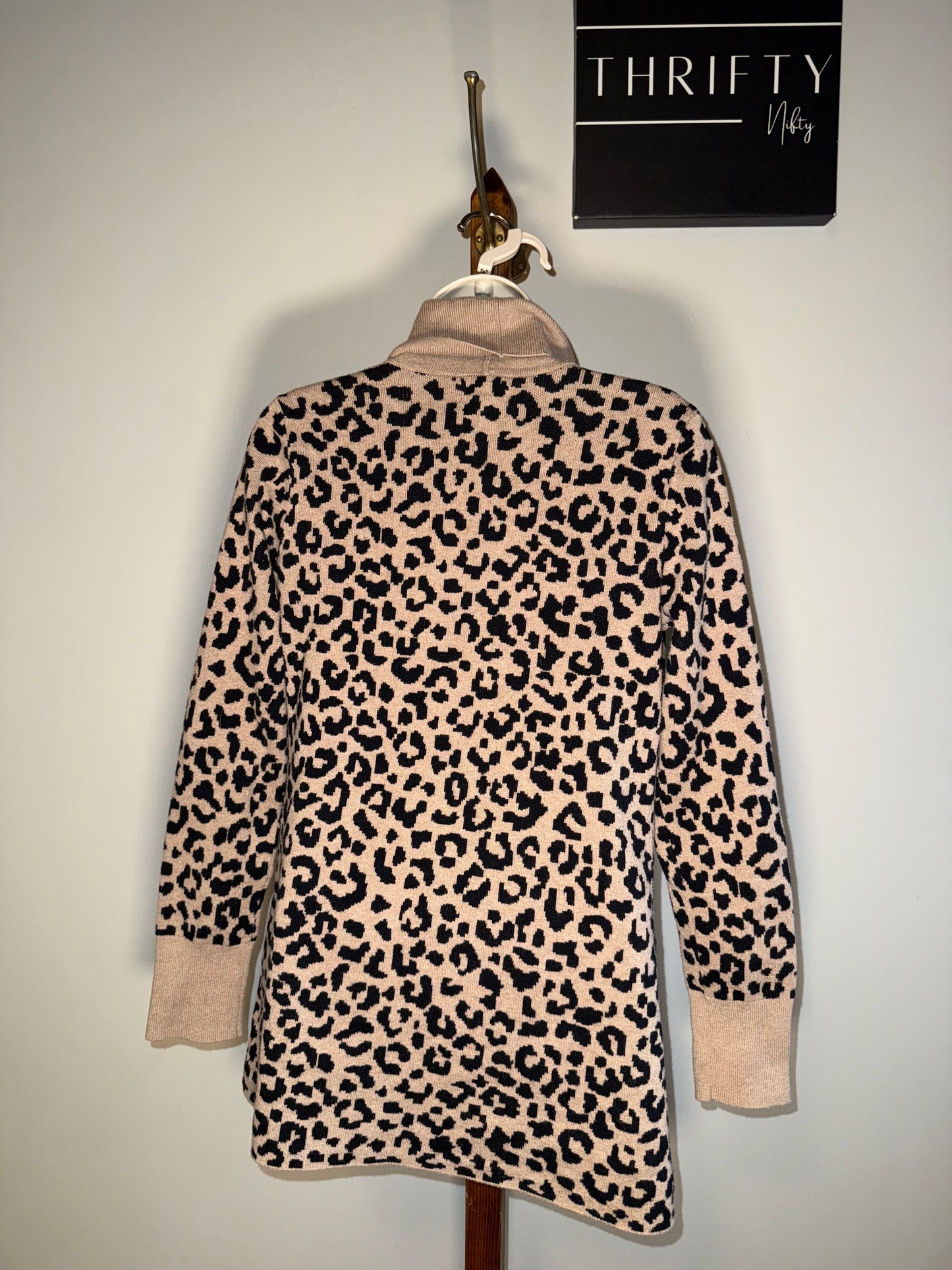 Yet Again (Large) Neutral Cheetah Print Sweater Cardigan