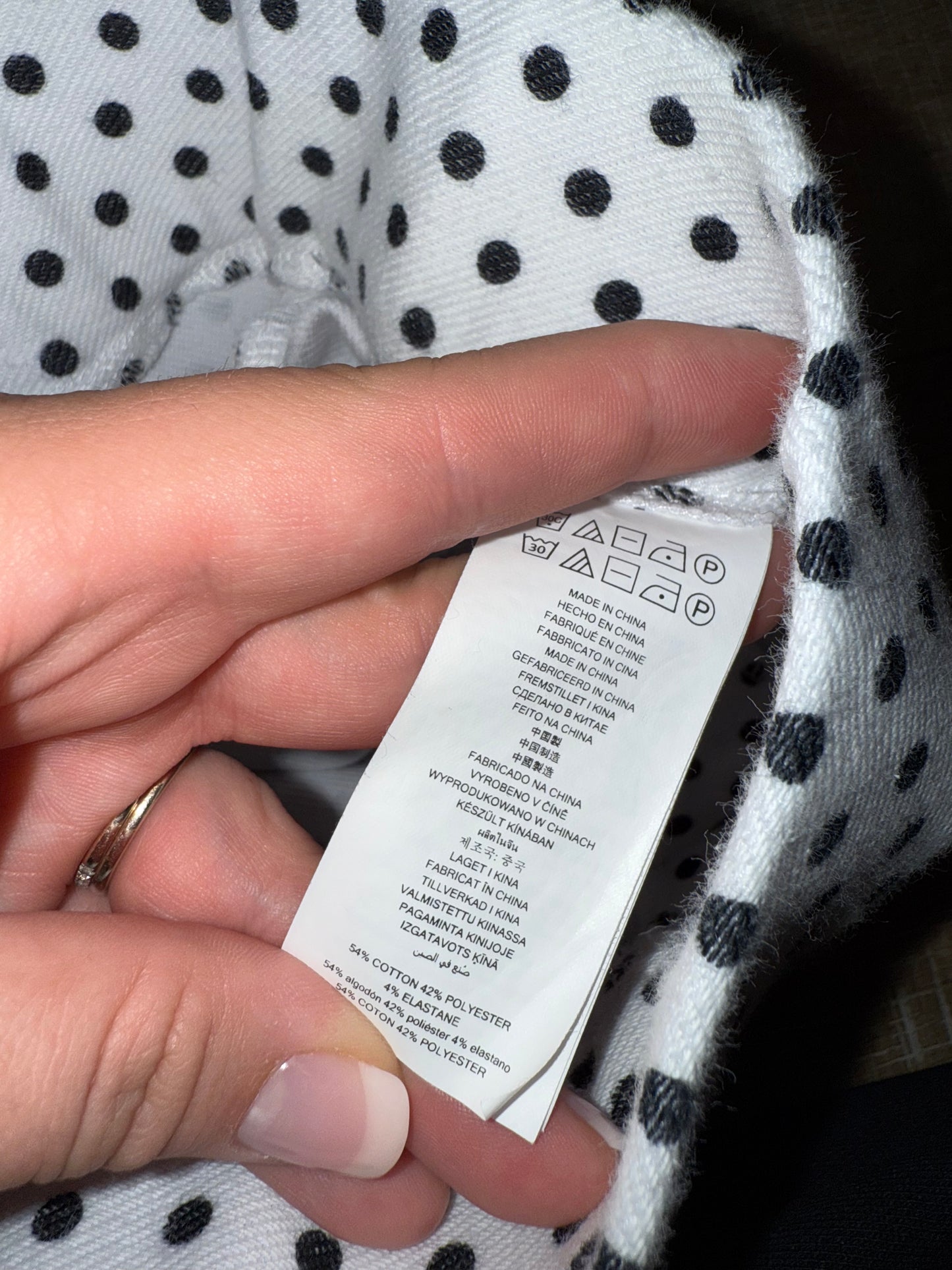 Michael Kors (Medium) Black & White Polka Dotted Skinny Dress Pants w Stretch