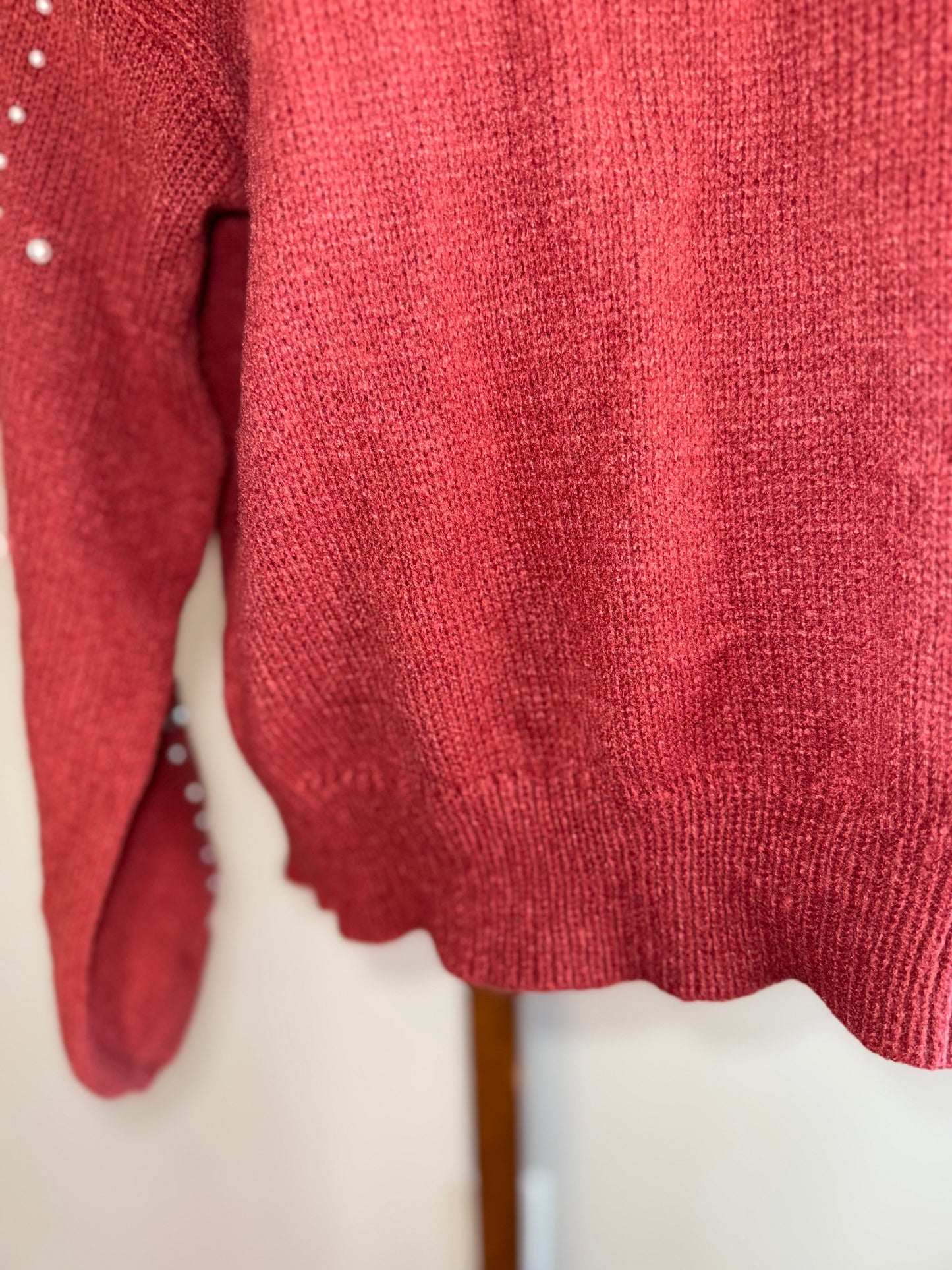 Staccato (Small/Medium) Burnt Orange Sweater with Pearl Sleeves