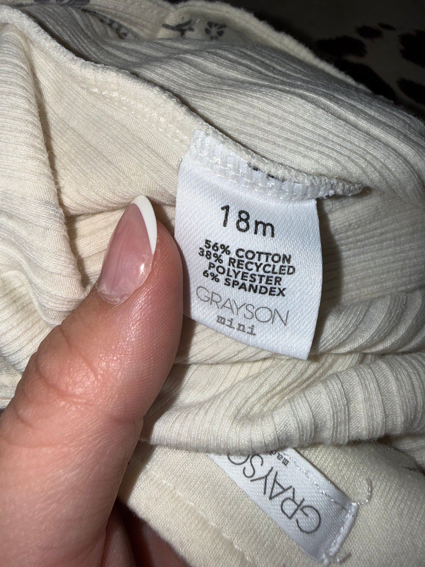 Grayson Mini (18 Months) Cream Ribbed Floral Jumper
