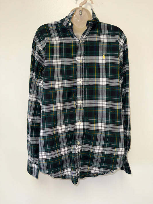 Polo by Ralph Lauren (Medium) Green Plaid Button-Down Classic Fit Top