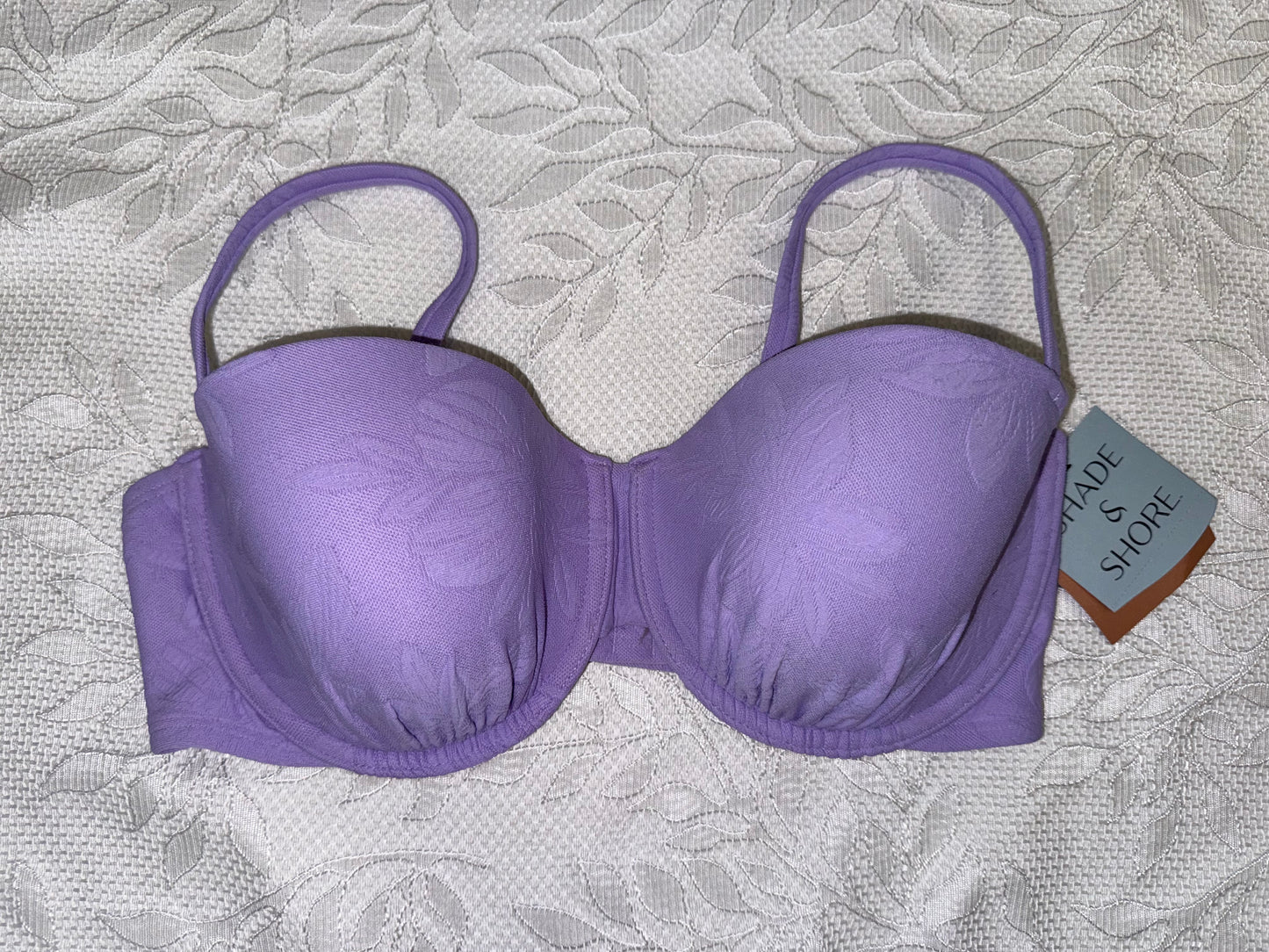 NWT Shade & Shore (34DD) Brand New Purple Light Lift Bikini Top