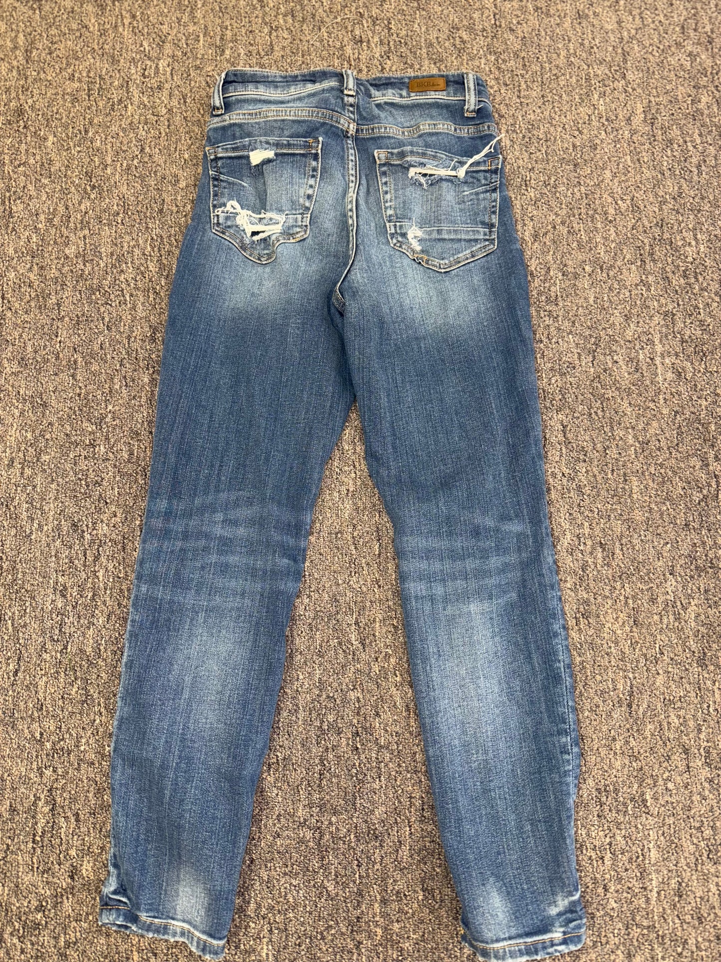 BKE (24) Distressed Denim Parker Universal Fit Skinny Ankle High Rise Jeans