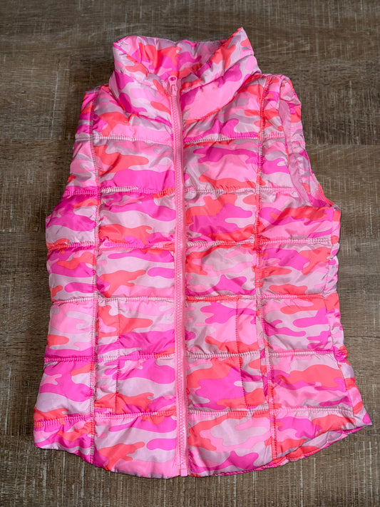 SO (7/8) Pink//Orange Camo Pattern Puffer Vest