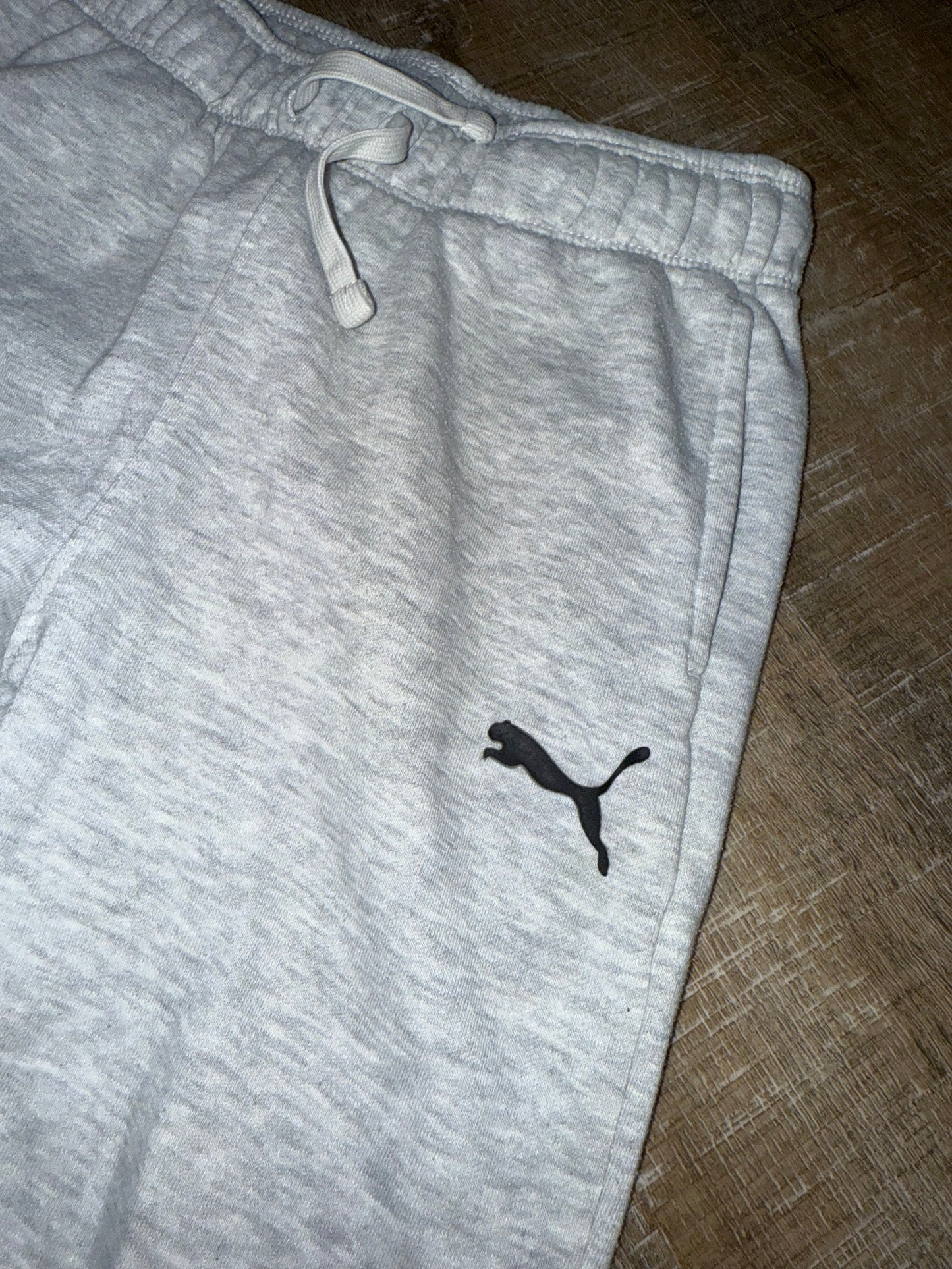 Puma (Kids Medium) Grey//Yellow Jogger Sweatpants