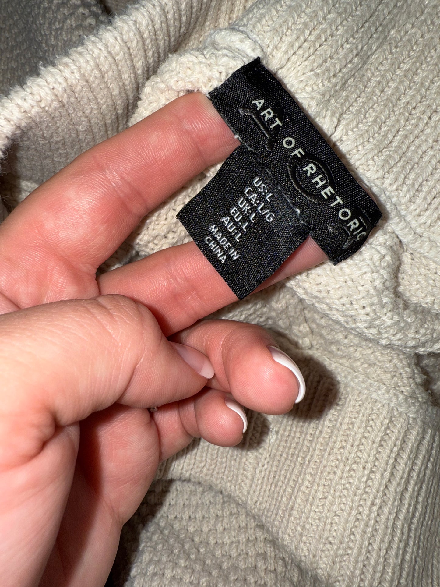 Art Of Rhetoric (Large) Cream Knit Jogger Sweatpants