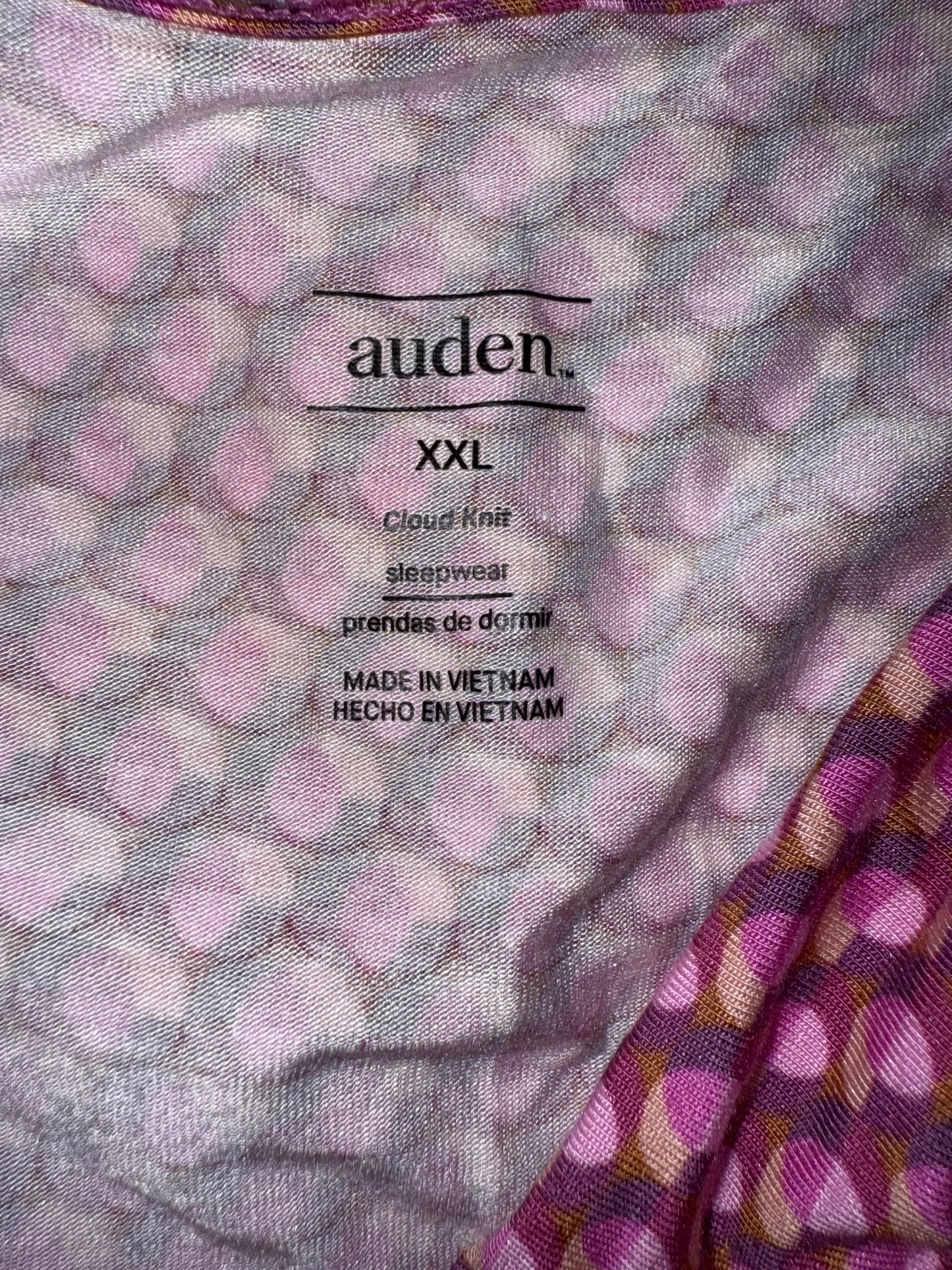 NWT Auden (XXL) Brand New Pink/Purple Pattern Sleepwear Cloud Knit Tank Top