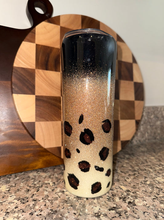 Handmade Glitter & Cheetah Tumbler by Be Rooted