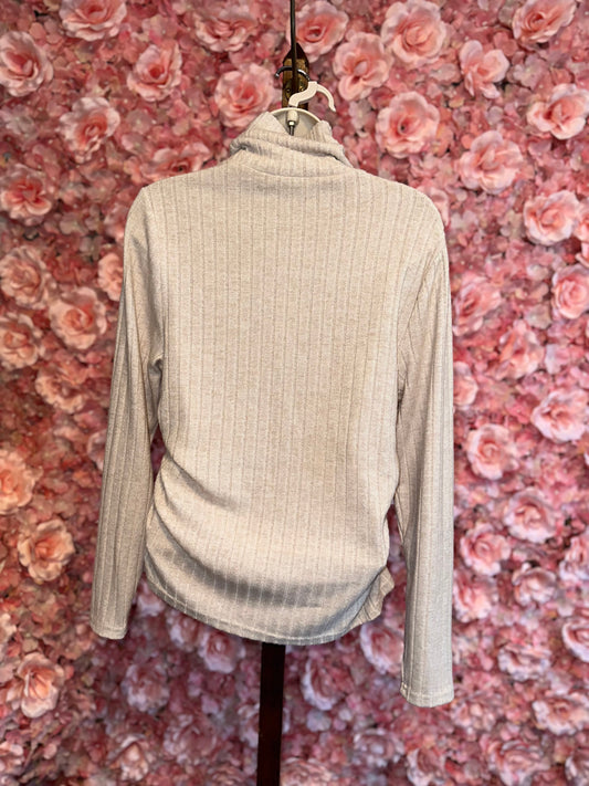 Creme Ribbed Turtleneck