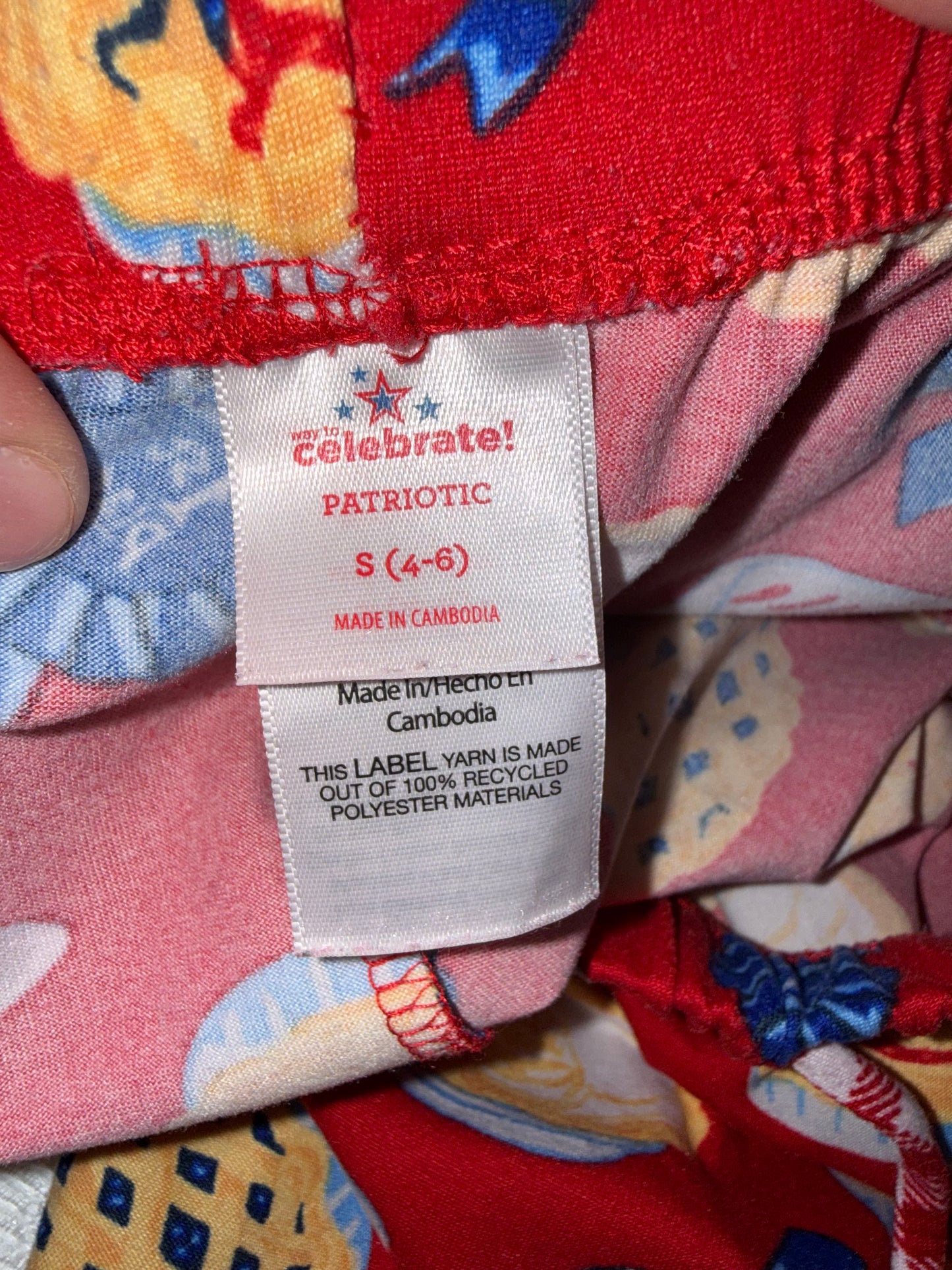 Celebrate Patriotic (Small) Red & Blue American Pie Pj Shorts & Button Up Set
