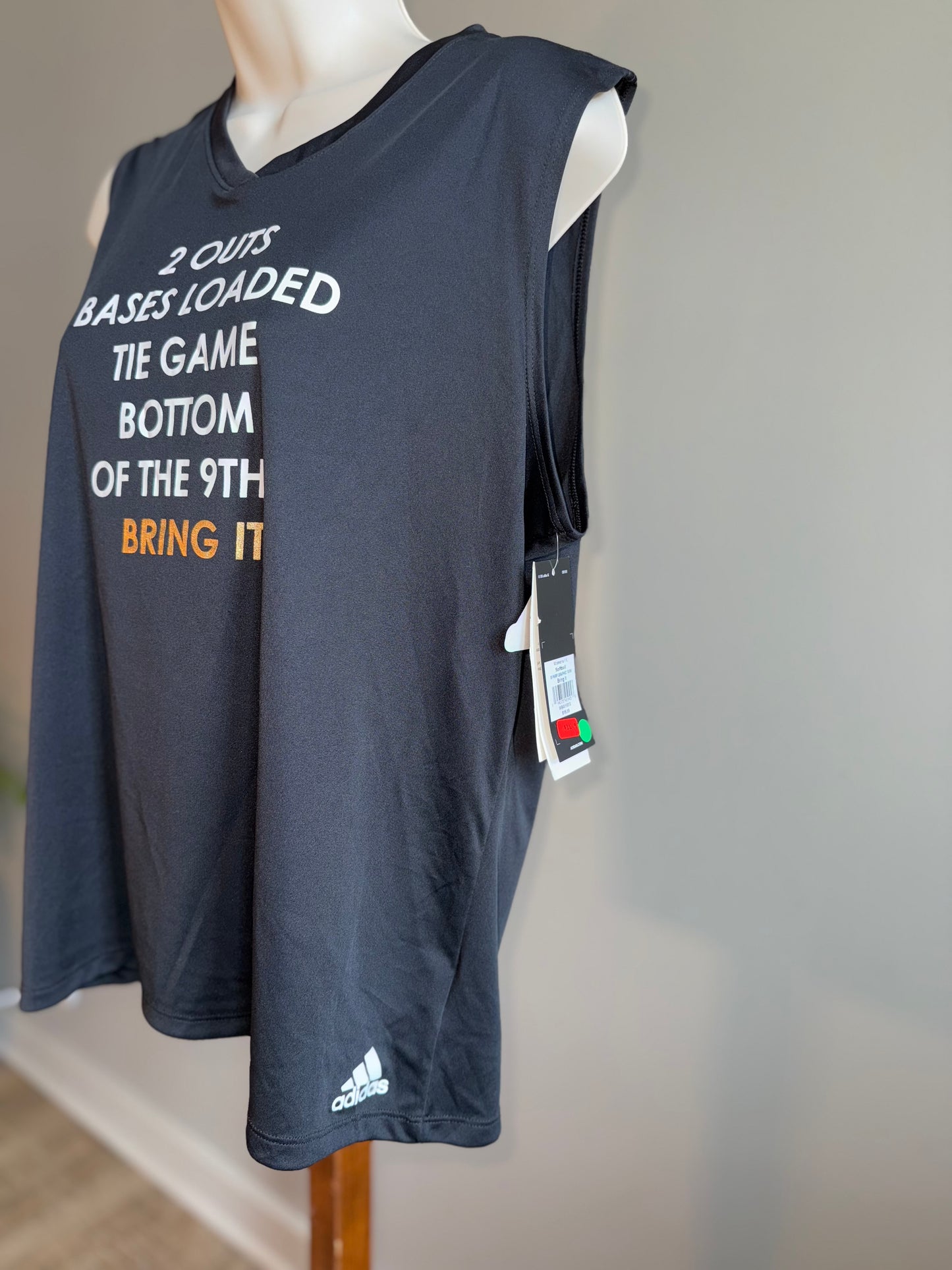 NWT Adidas (Large) Brand New Black Loose Fit Softball Tank Top
