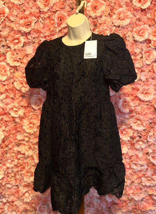 NWT & Other Stories (4) Brand New Black Floral Viscose Short Sleeve Midi Dress