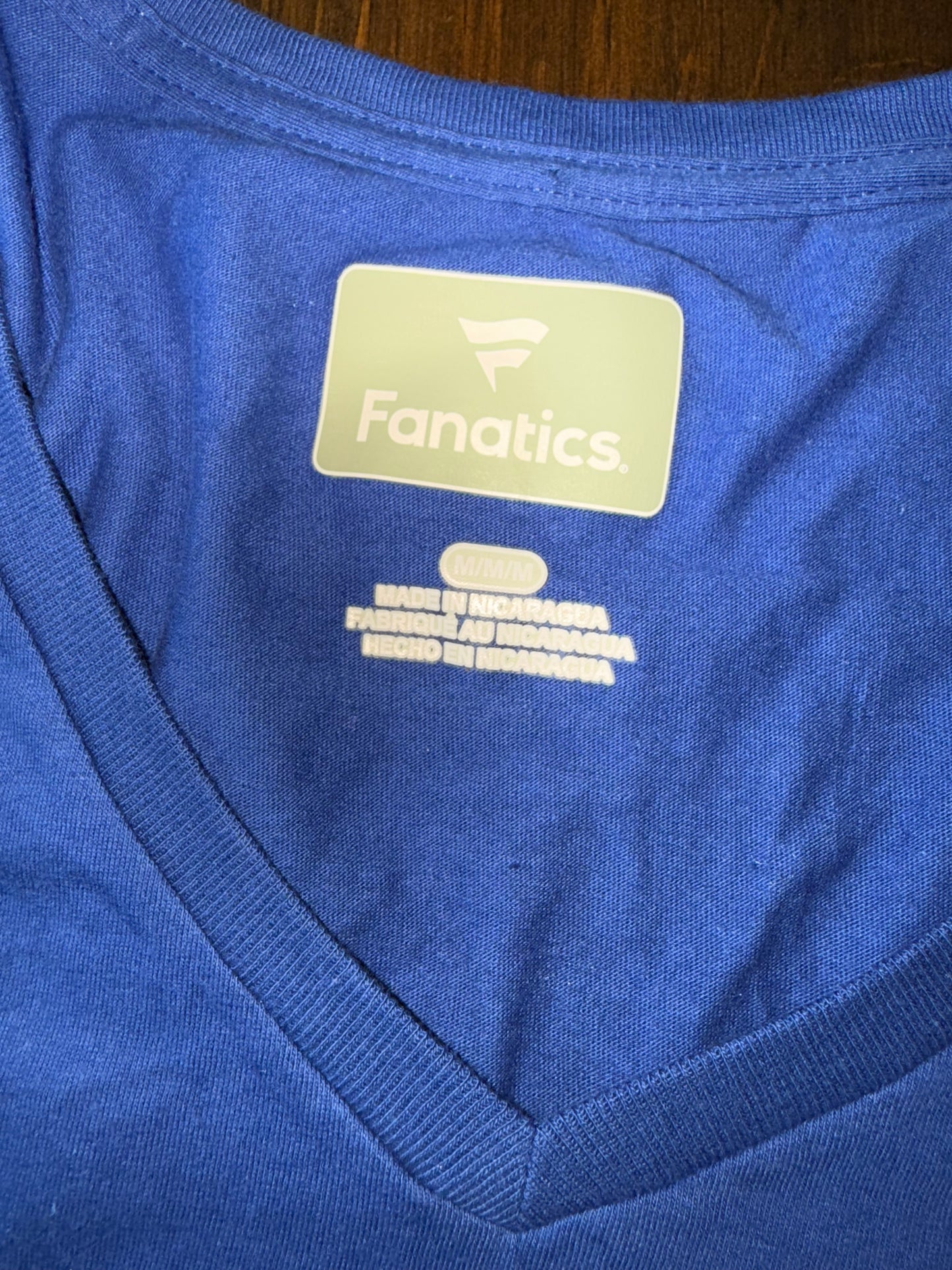 Fanatics (Medium) Blue New York Rangers V-Neck T-Shirt