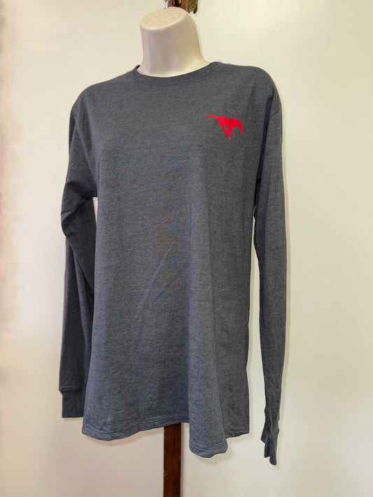 NWT Champion (Small) Brand New Grey Long Sleeve Cheetah Print Heart ‘Mustang’ Top