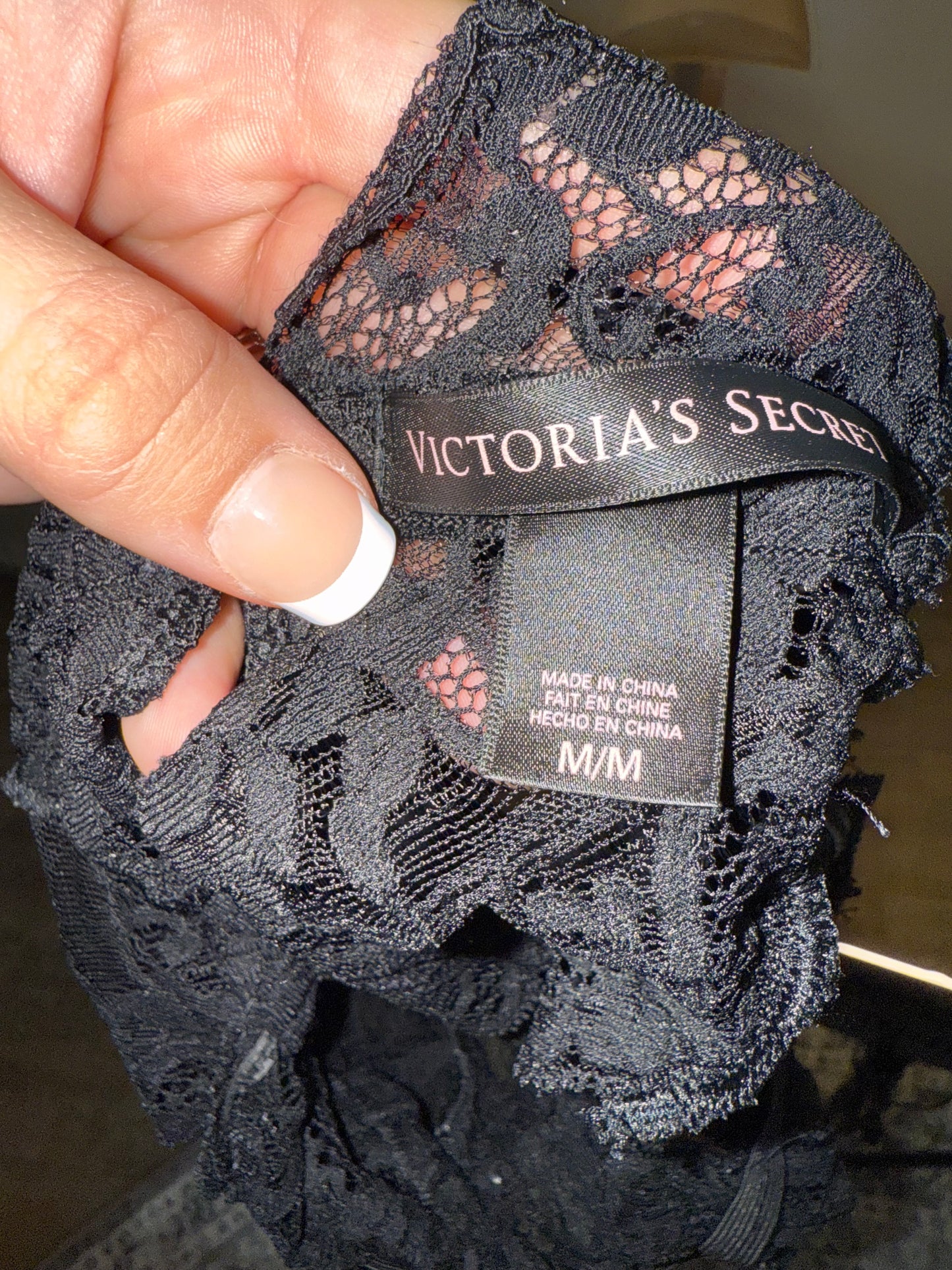 Victoria's Secret (Medium) Black Lace One Piece Bodysuit Lingerie