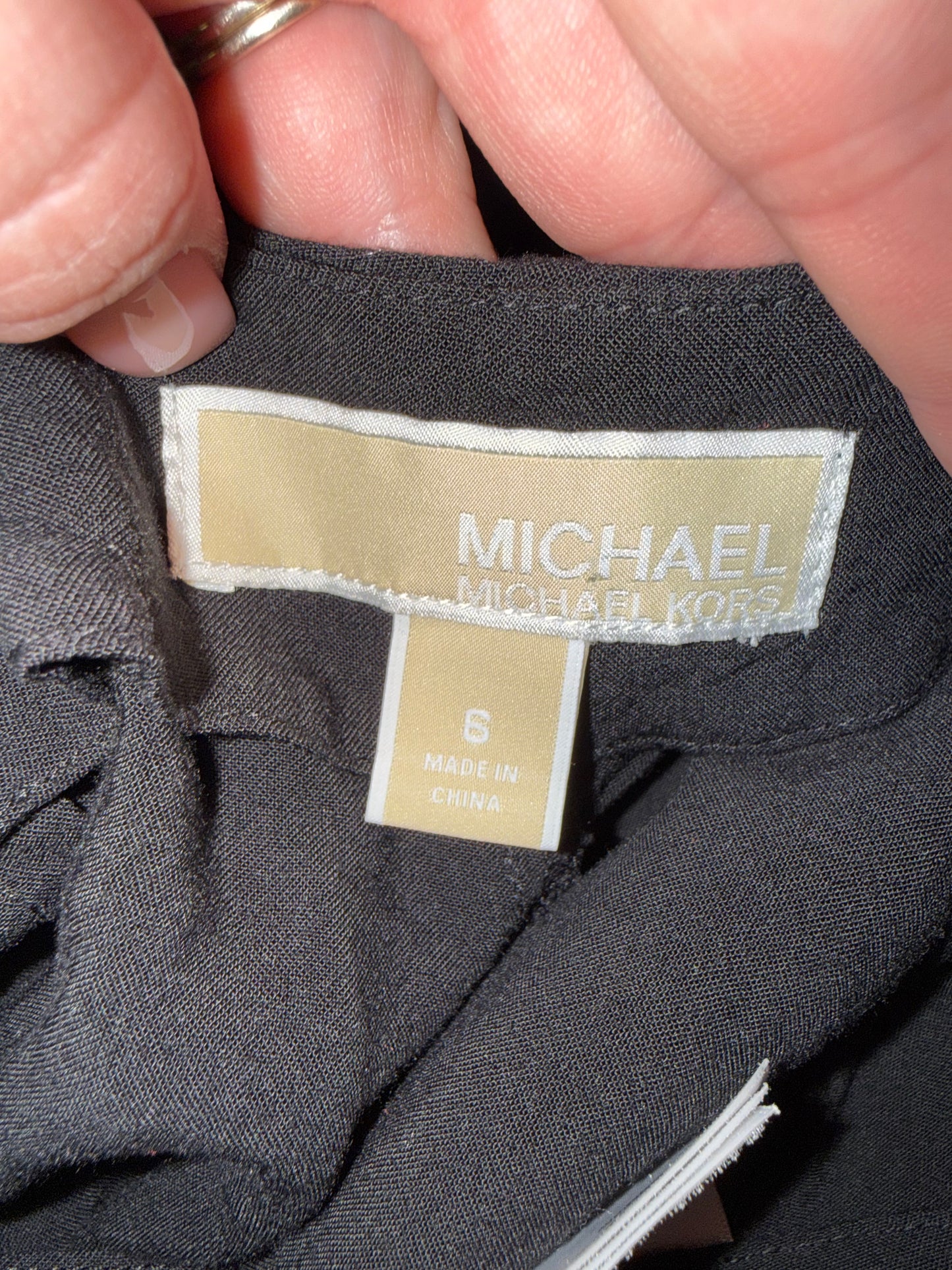 Michael Kors (6) Black Straight Leg Dress Pants with Tied Back