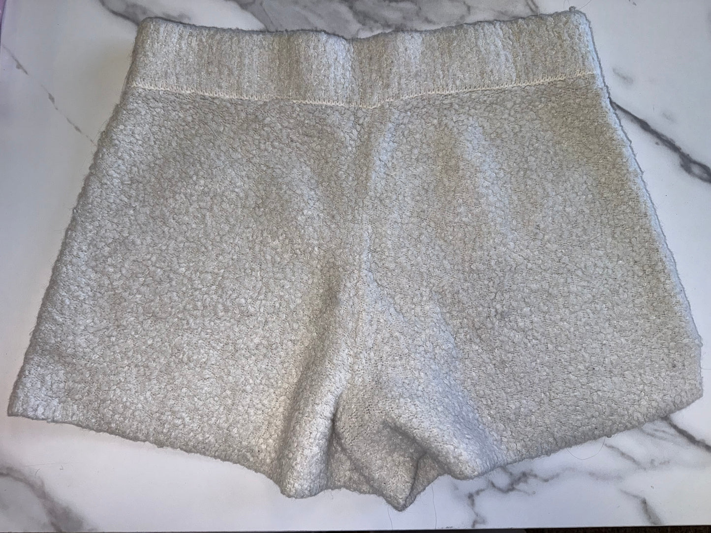Abercrombie & Fitch (L) Off White Sherpa Lounge Collection Tank & Shorts Set