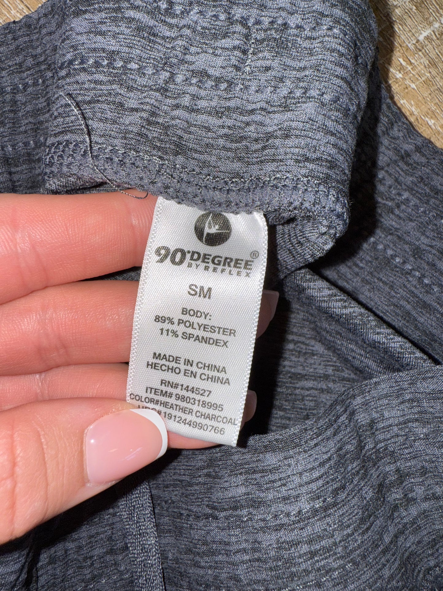 90 Degree (Small) Black//Grey Stretchy Drawstring Shorts