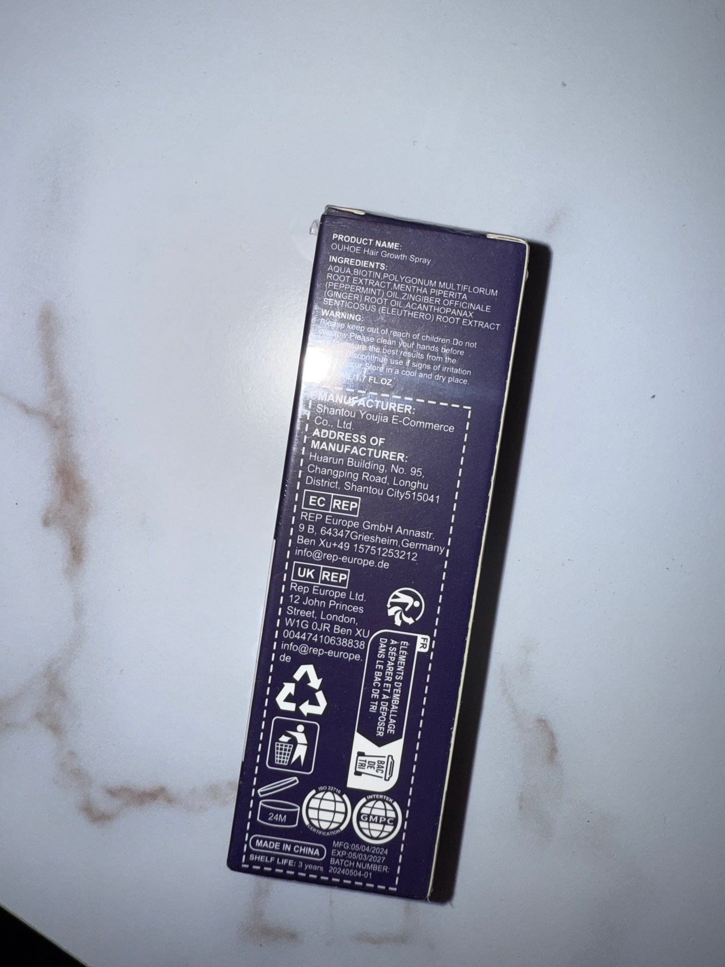 Ouhoe (1.7 fl/oz) Brand New Hair Growth Spray