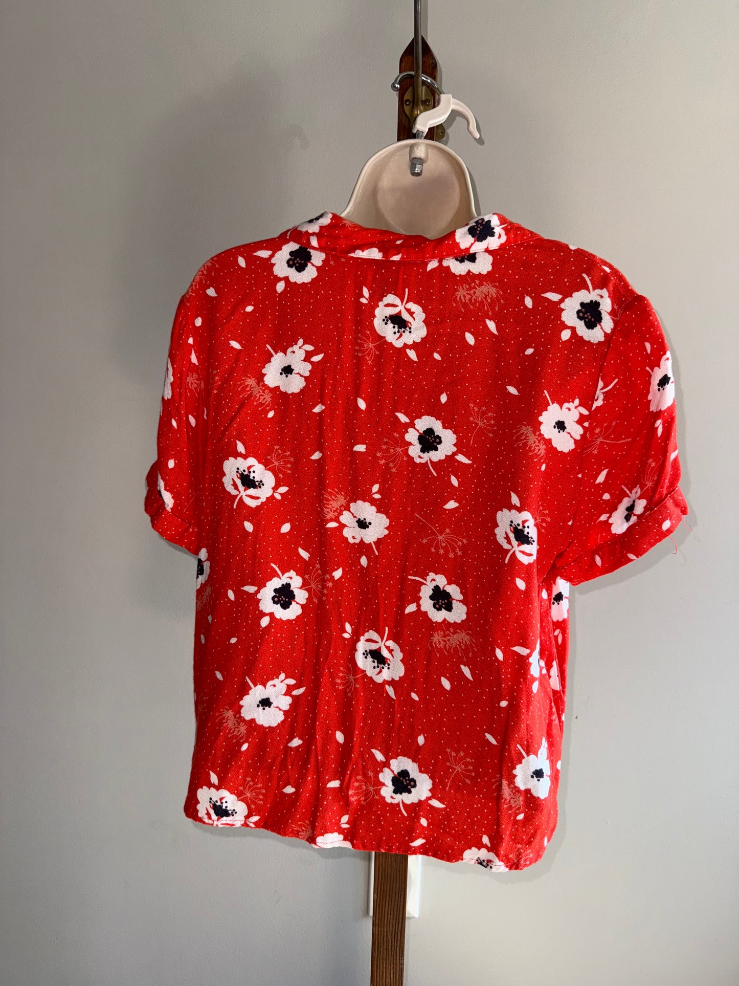 Harper Heritage (Medium) Orange Button Up Floral Blouse