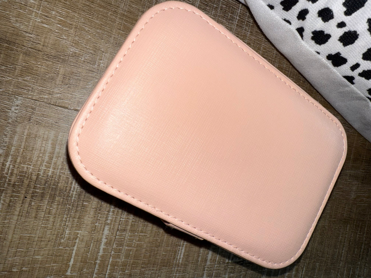 Pink Faux Leather Travel Jewelry Box