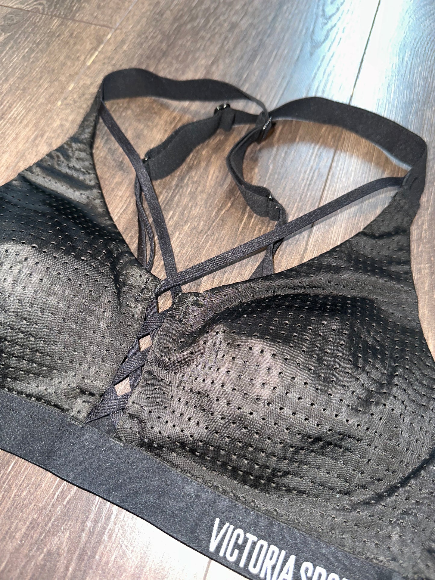 Victoria's Secret Sport (32B) Black Mesh Sports Bra