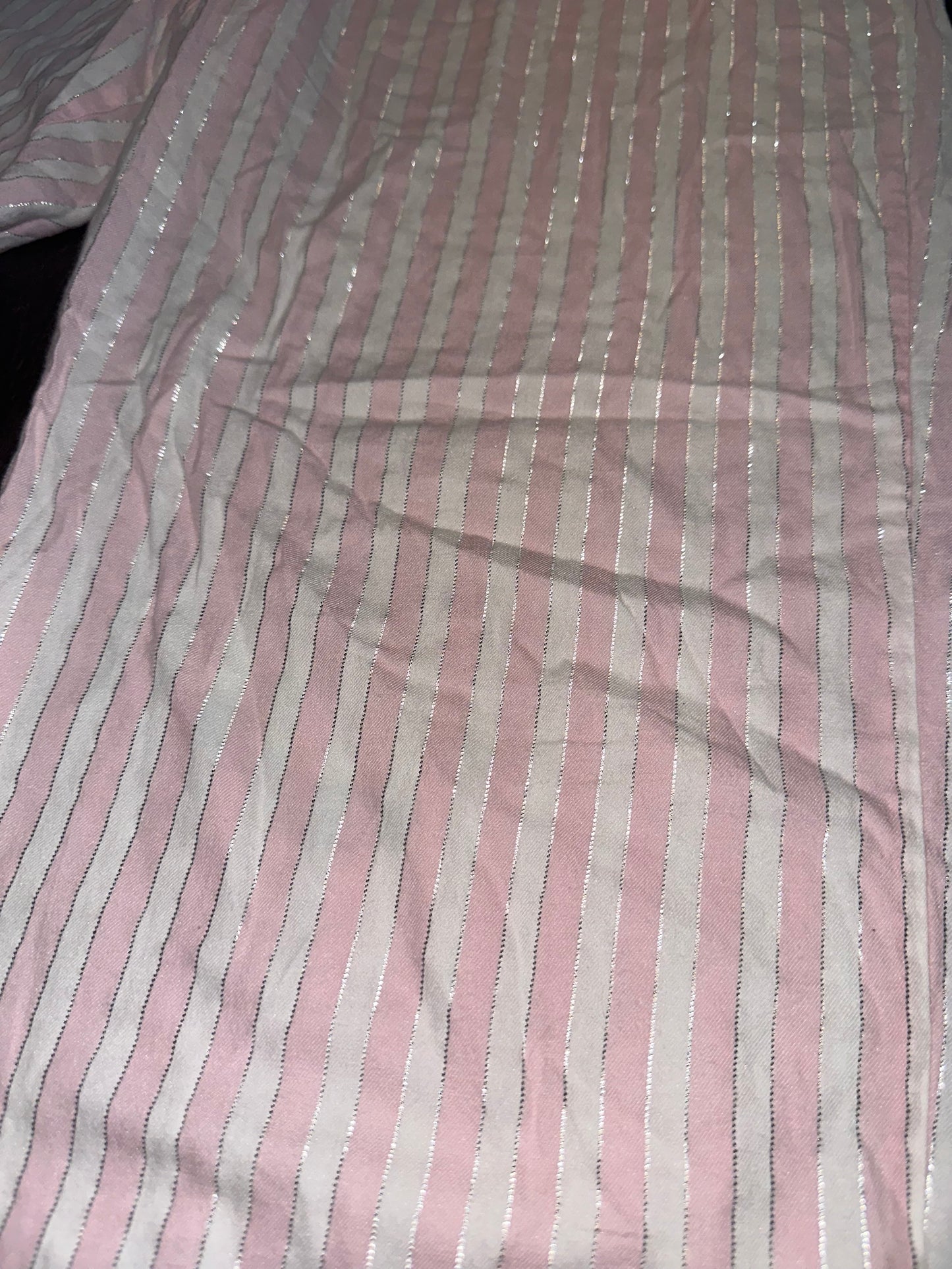 Victoria's Secret (XL) Pink//White//Silver Striped PJ Bottoms