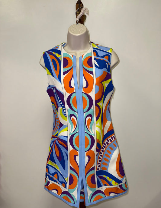 NWT Zara (XS) Brand New Colorful Pattern V-Neck Dress