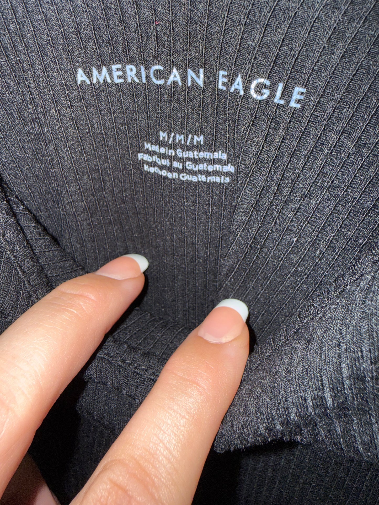 American Eagle (Medium) Black Ribbed Tank Bodysuit