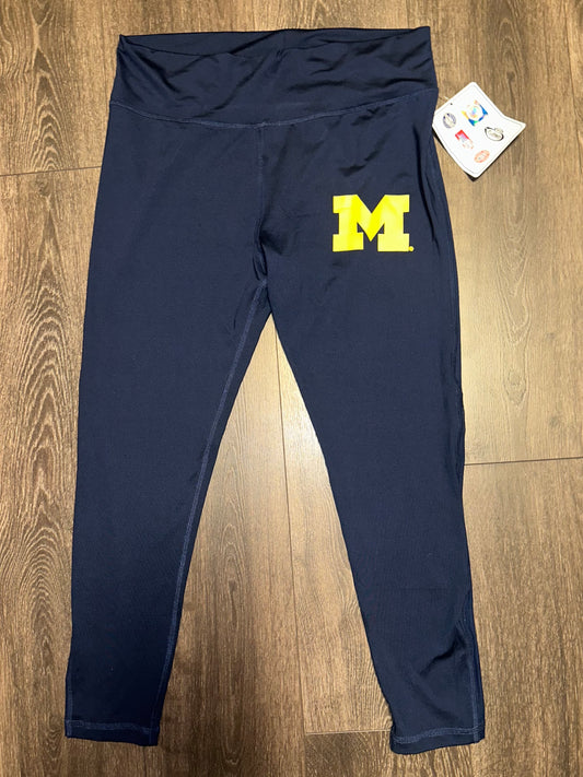 NWT Concepts Sport (XL) Brand New Michigan Football Leggings with Mesh Leg