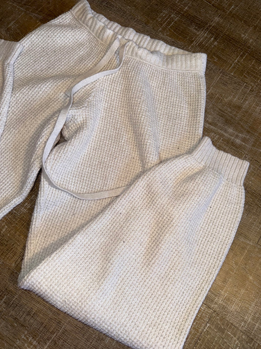 aerie (XXS) Cream Knit Jogger Bottoms