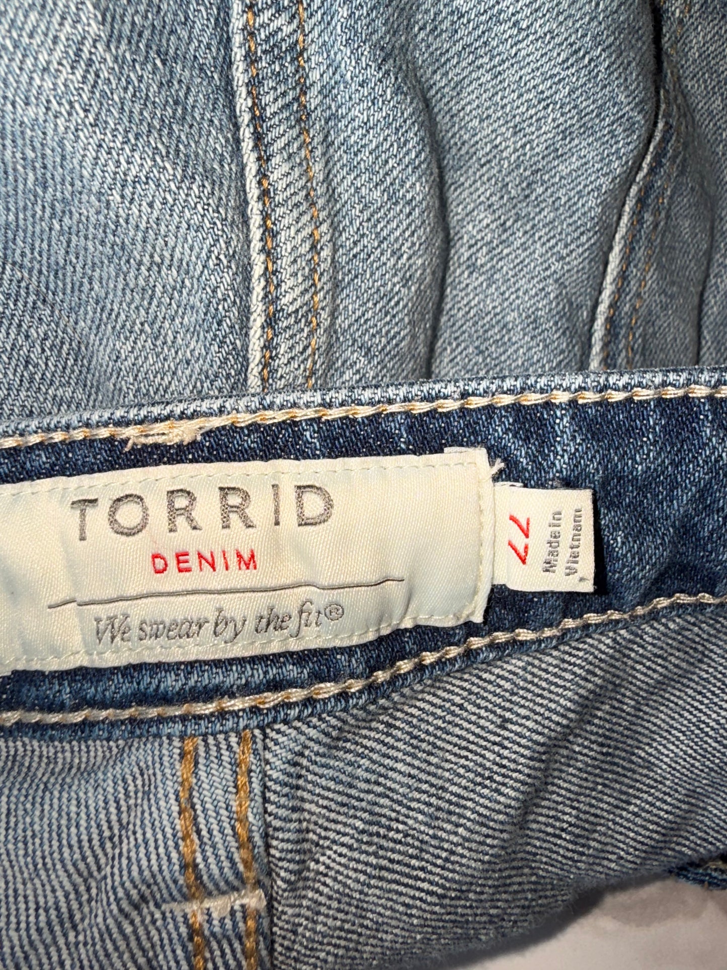 Torrid (22) Distressed Denim High Rise Straight Leg Jeans