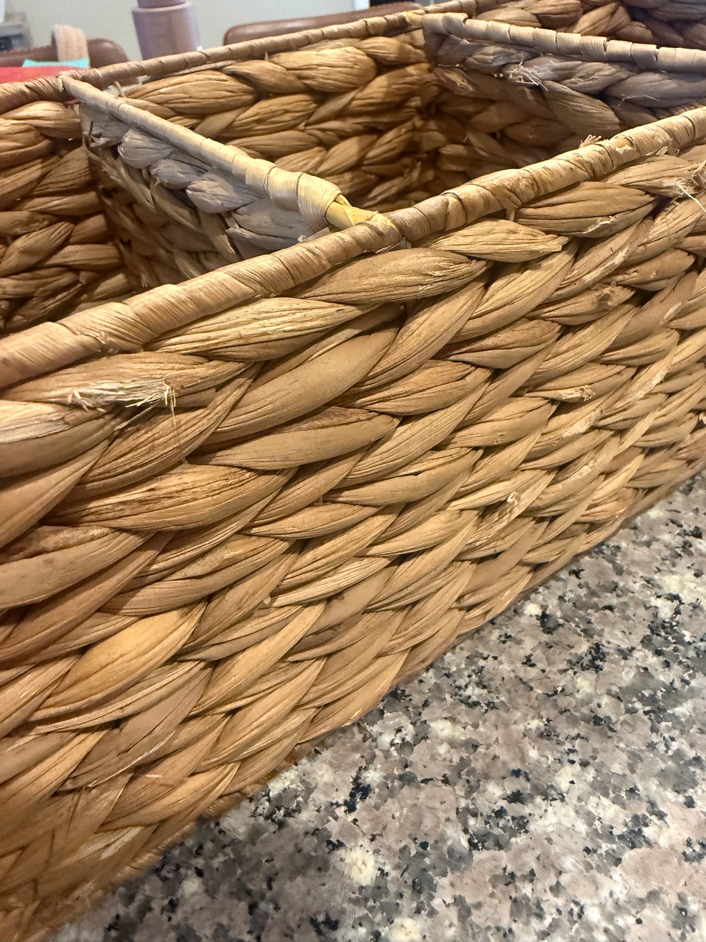 3 Compartment Wicker Storage Basket